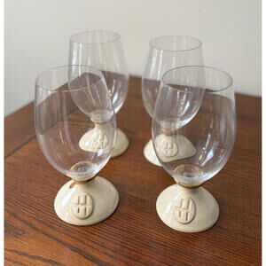 Luminarc Scandia Water Ice Tea Goblet Glass Thick Stem MCM France 6.5"